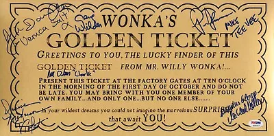 New Willy Wonka Golden Ticket Movie Poster Signed 600 Mm X 300mm Sku 16 • $22.50