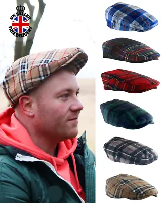 £12.99 • Buy Tartan Flat Cap Men  Tartan Country Check Baker Boy Golf Newsboy