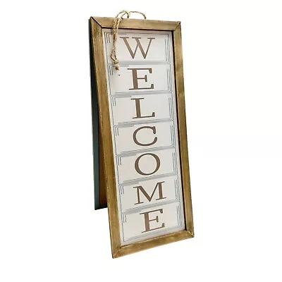 Welcome Sign And Chalkboard Vertical Sits Or Hangs A Frame Rope Hanger NEW • $16