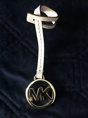 Michael Kors Gold Mk Logo Purse Charm Key Fob Luggage Light Pink Leather 9  • $19.99