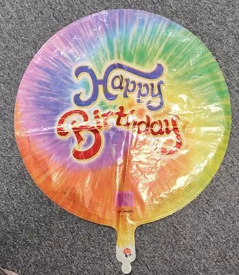 Happy Birthday Mylar Balloon 18   Tie Dye Party 28 Available Combine Ship S#3 • $1.75