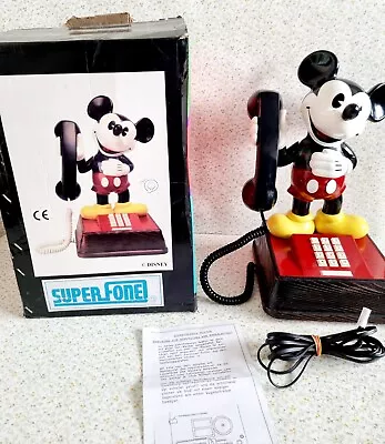 Mickey Mouse Rotary Telephone Vintage Disney Telephone 1970's Rare Boxed  • $87.11