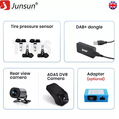 UK Accessories For Junsun Android Car Stereo DAB Rear Camera Fiber Adapter Adas • £39.99