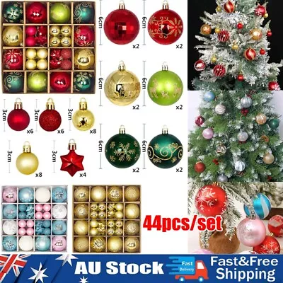 44PCS Christmas Balls Baubles Xmas Tree Hanging Ornament Party Decor Holiday Set • $25.39