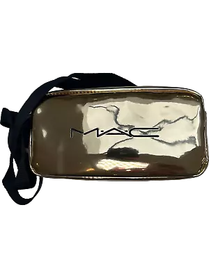 MAC Metallic Gold Makeup Bag With Black Strap • £17.25