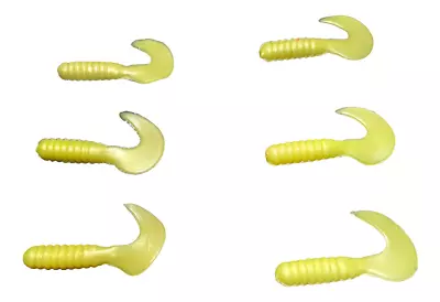 Set Of 6 Chartreuse 1.5 Inch Grub Swimbaits • $9.33