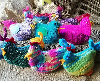 FUNKY CHICKENS! Hand-knitted Creme Egg Cosy-Easter Gift/table Dec/place Setting • £4