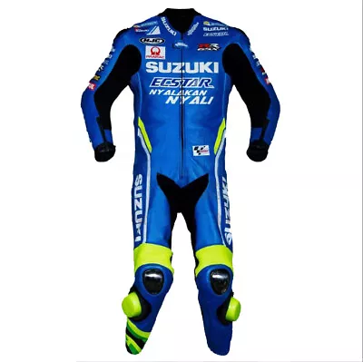 Suzuki Men Riding Racing CE Cowhide Leather Motorcycle Motorbike Ride Biker Suit • $260.95