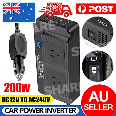 Car Power Inverter 12V To 240V AC Converter 200W With 4USB Phone Charger 200W AU • $29.85