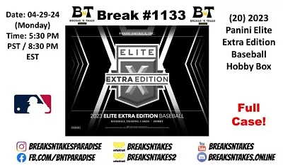 DETROIT TIGERS 2023 Elite Extra Edition Baseball CASE 20 BOX Break #1133 • $4.99