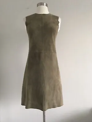 Vince 100% Lamb Leather Suede Zip Back Sleeveless 2 Front Pockets Dress Size  0 • $99.99