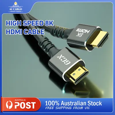 $12.90 • Buy HDMI Cable V2.1 Premium Ultra HD 8K@60Hz 7680x4320 3D 48Gbps Ultra High Speed
