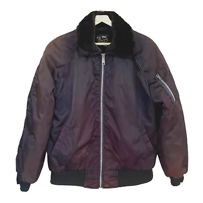 ALPINE Jedsons Men Sz 38R Jacket Parka Hood Zip Up Thick Acrylic Fur Lined Blue • £40.70