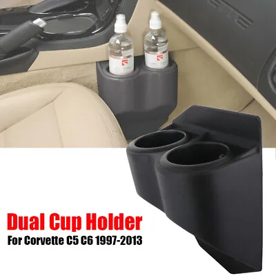 Dual Double Cup Drink Holder Beverage Black For C5 Corvette Travel Buddy 1997-13 • $32.77