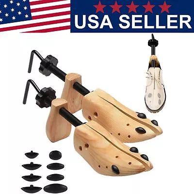 2-Way Wood Shoe Stretcher Shoe Tree Adjustable Shoe Stretcher Size 3.5 To 13.5 • $17.45