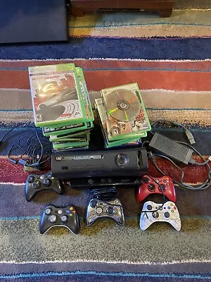 Microsoft Xbox 360 WITH 5 Controllers Kinect Kinect Shotgun And TONS OF GAMES • $179.99