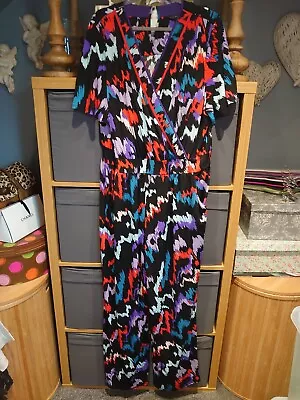 Brenda Edwards Bnwt Size 2xlt Tall Short Sleeve Wrap Stretch Jumpsuit Blog Fav • £7.55