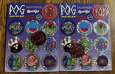 2-Vintage 1995 Kool-aid Limited Edition Unopened POG Milk Cap Collector's Sets • $16