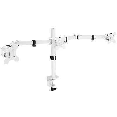 VIVO White Triple Monitor Mount Articulating Stand For 3 Screens Up To 24  • $59.99