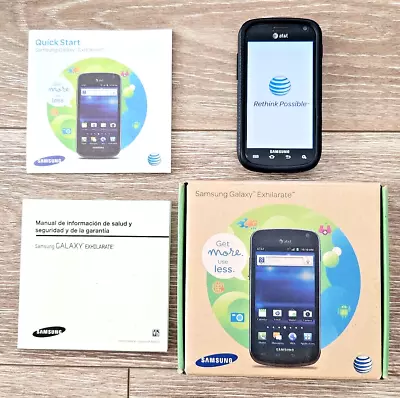 SAMSUNG GALAXY EXHILARATE SGH-i577 4GB AT&T BLACK BUNDLE WORKING - EUC Nice! • $9.99