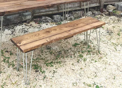 Reclaimed Garden Bench With Galvanised HairpinsChoice Of Sizes+Colours • £181