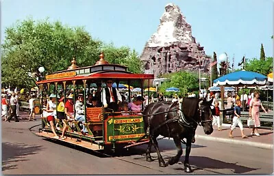 Horse Drawn Streetcar Disneyland California - Chrome Postcard - Matterhorn • $5.99