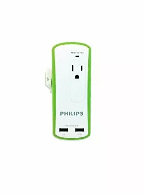 Philips Power Multiplier Mini Portable Travel Surge Protector With Dual USB ... • $10.99
