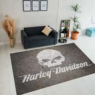 Harley Davidson Rug Motorcycle Rug Motor Company RugLiving Room RugDecor Rug • $29