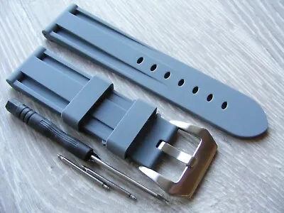 Grey Silicone Watch Strap Band For Panerai Luminor Marina PAM 22mm NEW • £24.99