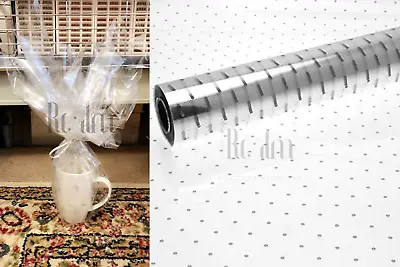 Silver Dots Clear Cellophane Wrapping Gift Paper Wedding Birthday Hampers Wrap • £7.95