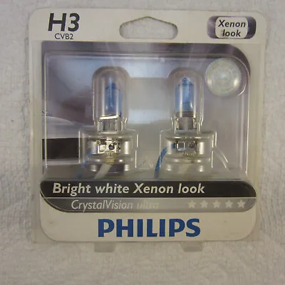 Philips H3CVB2 CrystalVision Ultra Bright White Xenon Look Headlight 2 Pack • $25.49