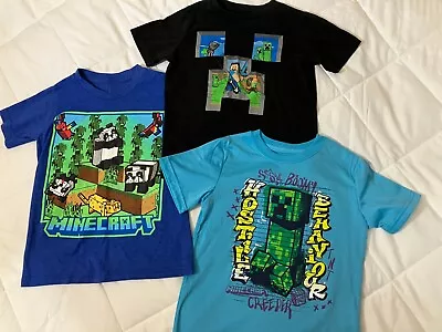 Boys Summer Shirt Lot T-shirts Size 5 Minecraft • $14.99