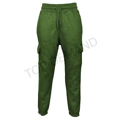 Top Demand Mens Fleece Trousers Cargo Pocket Casual Pants Bottoms Joggers M-5XL • £9.99