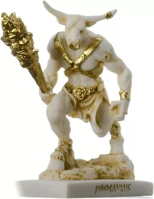 Minotaur Greek Mythology With Truncheon Statue Gold Alabaster 5.9  • $42.90