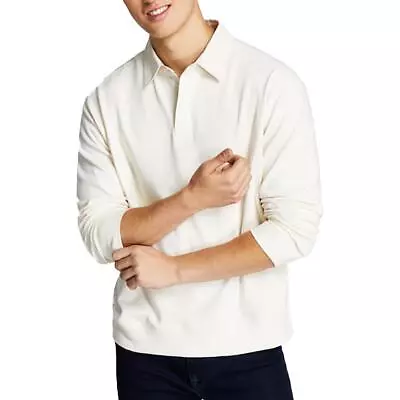 And Now This Mens Collared Fleece Long Sleeve Polo BHFO 0418 • $7.99