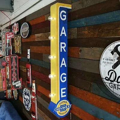 Chevrolet Garage 40  Double Sided Sign LED Marquee Bulbs Retro Vintage Antique • $124.95