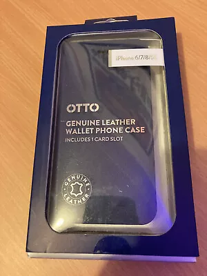 IPhone 6/7/8/SE Case - Otto: Leather Wallet Phone Case With 1 Card Slot: Blue! • $20