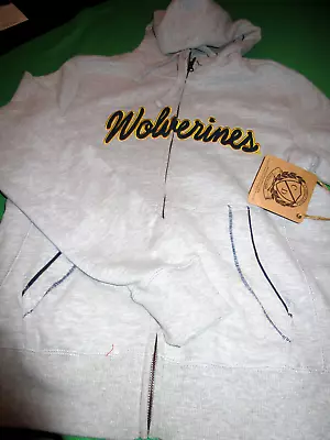 NWT University Michigan Wolverines WOMENS ZIP FRONT HOODED SWEATSHIRT JACKET SM • $23.39