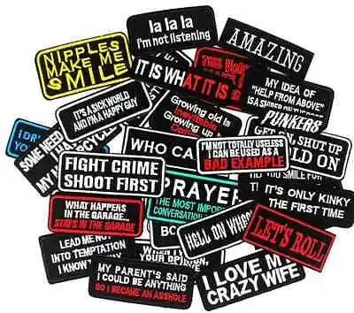 £2.30 • Buy Biker Patches Patch Funny Quotes Rude Motorcycle Iron/Sew On Girls Boys 