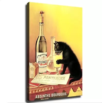 Absinthe Bourgeois Print Poster Cat Poster Vintage Painting Canvas Wall Art • $28.90