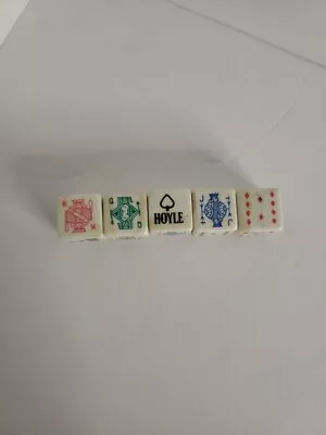 Vintage Set Of Hoyle Poker Dice 5 Piece Set A K Q J 10 9 Game  • $5