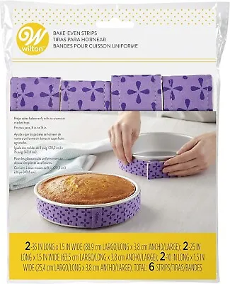 Wilton Bake-Even Cake Strips For Cake Pans 6-Piece Stock #415-0796 • £16.92