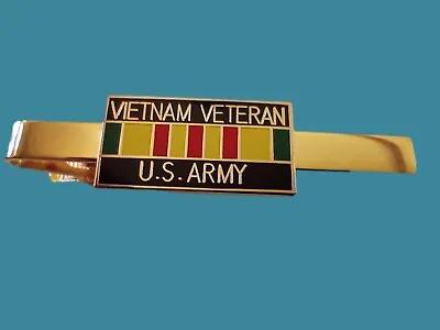 U.s Military Army Vietnam Veteran Tie Bar Or Tie Tac Clip On Type  • $14.98