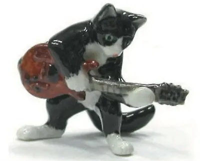 ➸ NORTHERN ROSE Miniature Figurine Musician Cat With Electric Guitar • $16.73