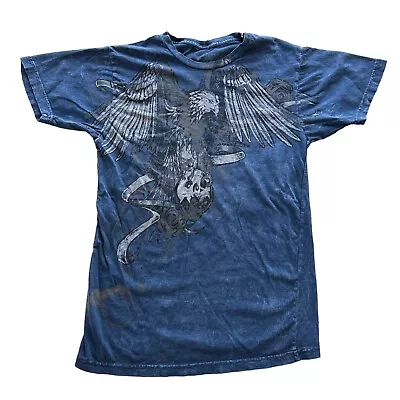 Y2k Cyber Goth Stranded Brand Affliction Style Skull Wings Shirt Grunge Men's S • $25