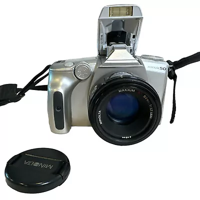 Minolta MAXXUM 50 35MM SLR Film CAMERA W/ LENS • $29.99