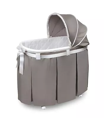 $80.36 • Buy Wishes Oval Bassinet - Full Length Skirt - Gray Bedding