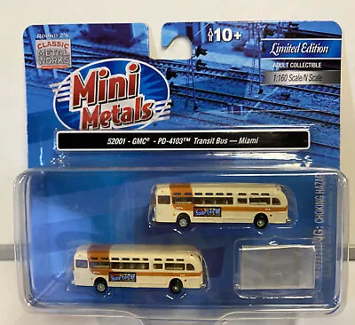 Mini Metals N Scale GMC PD-4103 Miami Transit Bus Set #52001 • $17.99