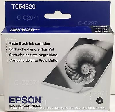 Genuine Epson Stylus Photo Matte Black Ink T054820 R1800 8/22 NEW • $8.50
