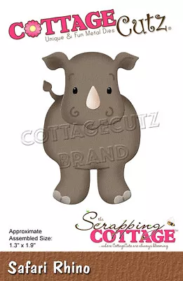 New Scrapping Cottage Cutz Metal Cutting Die Safari Rhino CC-849 • £9